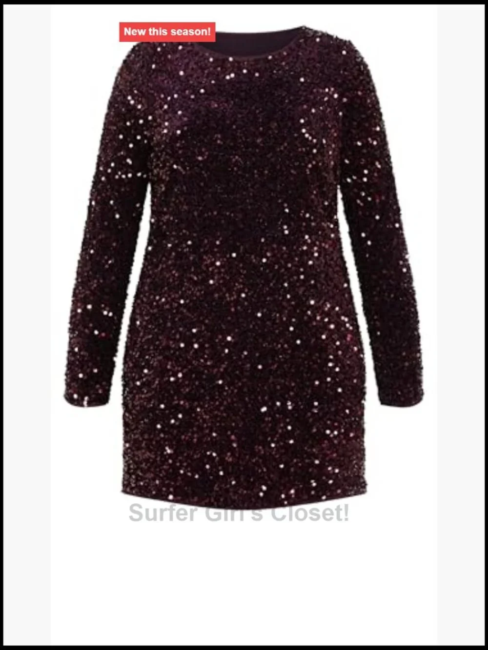 Plus Size Sequin Cocktail Dress Long Sleeve Shift Mini